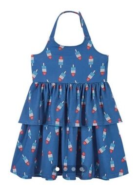 Andy & Evan Girls Blue Bomb Pop Popsicle Tiered Dress NWT